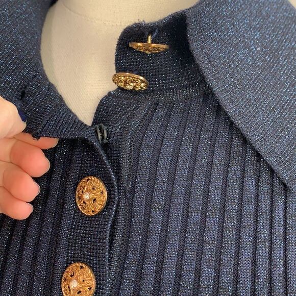 Sara Navon blue sparkly pleated midi dress - Picture 4 of 9